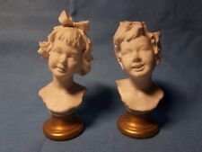 Bustini in porcellana Capodimonte originale e base oro, coppia