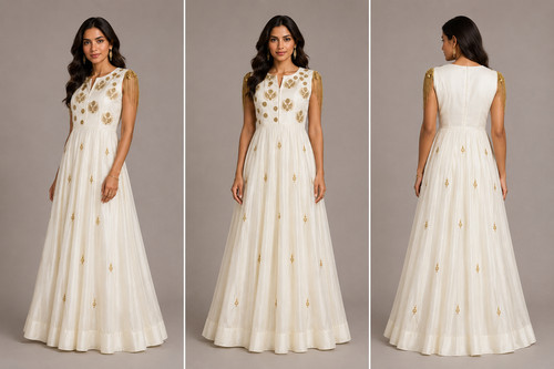 Abito amara bianco oro - amara,