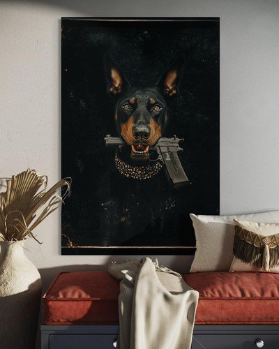 Quadro tela cane ufficio - quadro, su