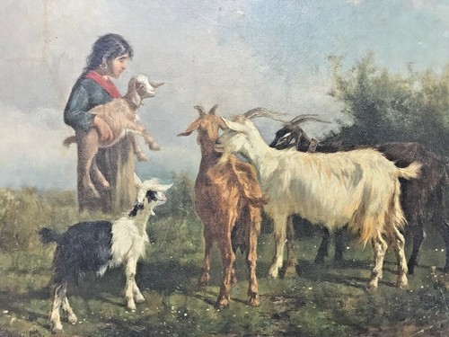 Raro antico dipinto olio - , di
