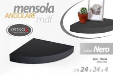 MENSOLA ANGOLO PARETE ANGOLARE SCAFFALE Legno Libreria MODERNA NERA 24*4 cm