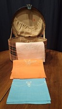 Lotto 3 Asciugamani Lino Ricamo A Mano  Cm100x64. Mai Usati.