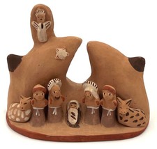 Presepe fatto a mano ceramica Winachten Perù commercio equo e solidale