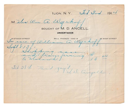 Billhead 1914 angell - billhead,