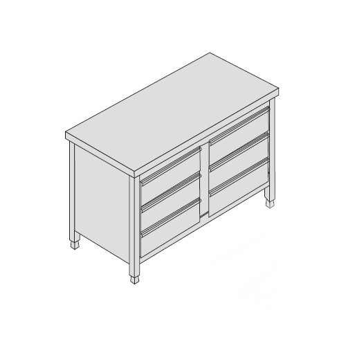 Cassettiera 100x70x85 acciaio