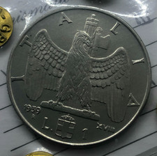 Vittorio Emanuele III 1 LIRA IMPERO 1939 XVII ANTI MAGNETICA SIGILLATA   FDC