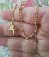 COLLANA DONNA DELICATA CON CIONDOLO ROSA D'ORO CHOKER CON FIORE PLACCATO ORO 23K