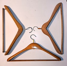 Lotto 3 Grucce appendiabiti in legno vintage, anni '80