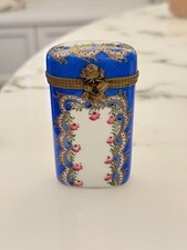 Limoges scatola porta rose blu