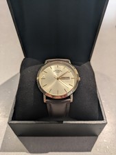 Orologio Rotante Uomo Quarzo Oro Windsor Cinturino Marrone Watch - Batteria E Scatola Nuove