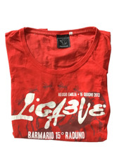 LIGABUE BARMARIO CONCERTO T-Shirt donna cotone rossa Maglia Jersey 2013 size L