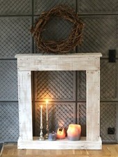 Mensola Del Camino Con Piedistallo Console Decorativo Davanzale di Legno Shabby