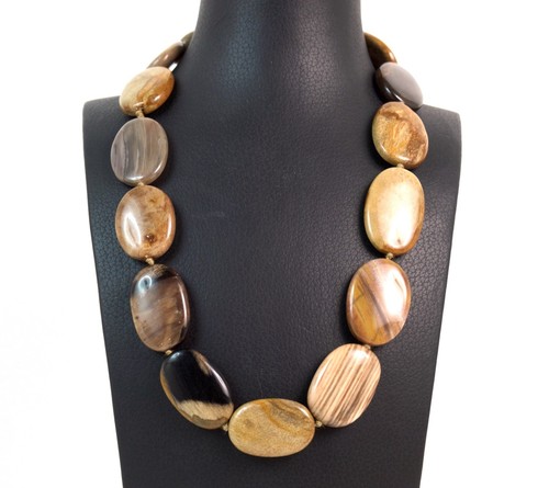 Collana legno fossile - collana,