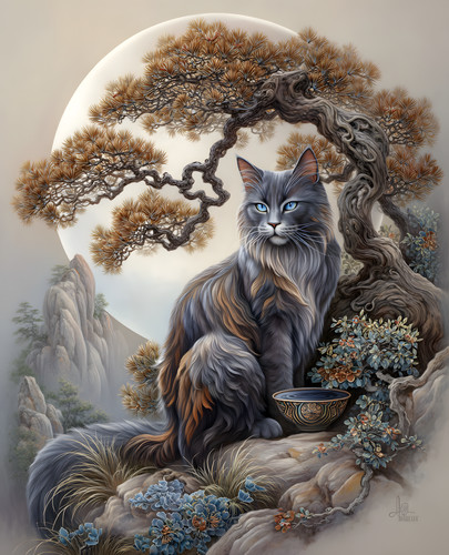 Bonsai gatto pelo lungo - di, a