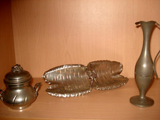 Zuccherriera portagrissini vaso in peltro vintage