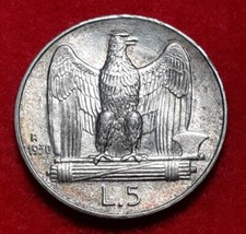 REGNO V.E. III° 5 LIRE 1930 FDC * 1 ROSETTA AQUILOTTO AQUILINO ARGENTO