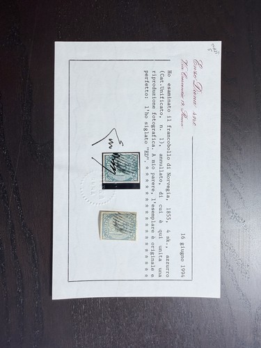 Certificato norvegia 1855 - certificato,