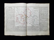 1786 CLOUET: rara mappa di Francia, Strasburgo, Germania, Basso Reno, Saverne, Berg
