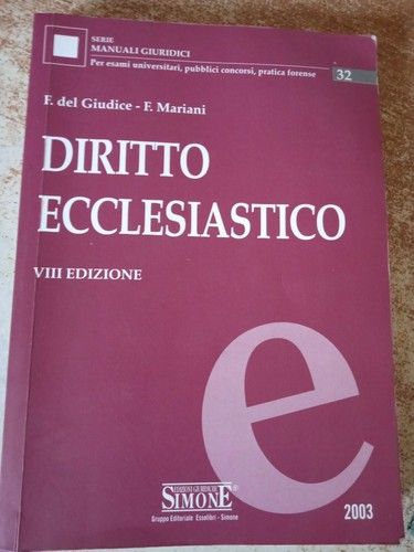 Diritto ecclesiastico del - diritto,
