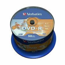 100 DVD-R stampabili Verbatim 4,7gb 16x velocità 120min