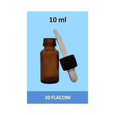 Stock 30 Flaconi in Vetro Scuro da 10 ml con Tappo Contagocce