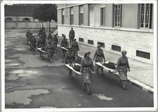 Fotografia Originale Croce Verde Torino 1940 - U.N.P.A. Trasporto feriti barella