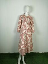 DIXIE VESTITO VESTITINO ABITO LUNGO TAGLIA S FANTASIA BIANCO BORDEAUX 