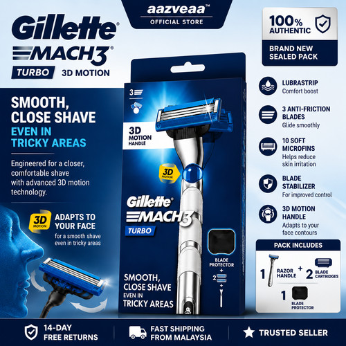 Gillette mach3 turbo manico - turbo,
