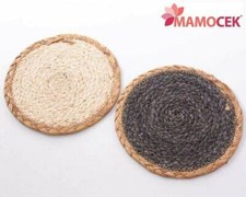 SOTTOPENTOLA Sottopiatto mais bianco nero 20cm tondo paglia tavola cucina