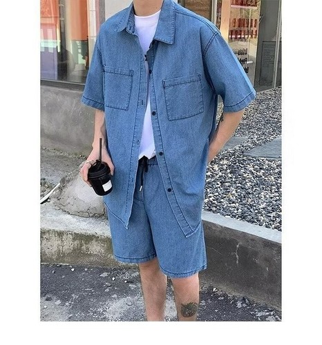 Set denim uomo pezzi camicia - denim,