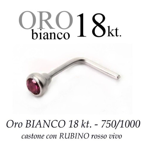 Piercing naso oro bianco - piercing,
