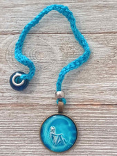 Crochet Angel Moon Charm