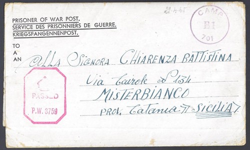 Italia 1945 prigioniero - gb,