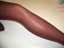 COLLANT ERGEE TULLE RIGATO VERTICALE  BORDEAUX 40 DEN TG TED 40/42 ITA 46/48 NEW