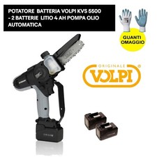 VOLPI KVS5500 POTATORE A CATENA CORDLESS 2 BATTERIE + OMAGGIO Pompa Olio Automat