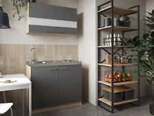 Cucina Mini Singola Pantry Rovere Ruvido-Segato Grigio Merle 100 CM respekta