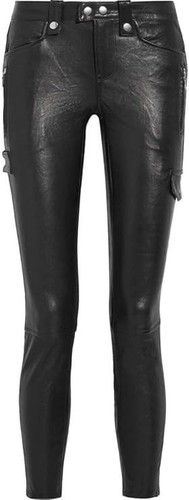 Pantaloni donna pelle slim fit