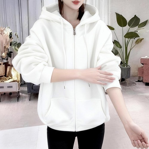 Felpa donna zip cappuccio
