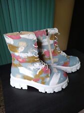 Scarpe Anfibio Estate Donna Denim Colorato Taglia 40 EU