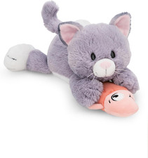 62153 Gatto Di Peluche Morbido Con Pesciolino, Tenero Pupazzo per Coccole E Gioc