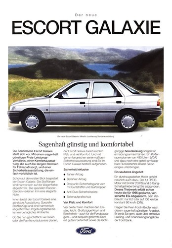 Ford escort galaxie depliant - galaxie,