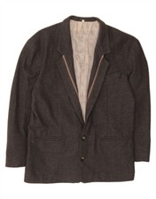 Giacca blazer uomo VINTAGE 2 bottoni UK 38 grigio medio lana BG15