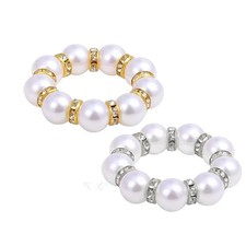 2 pezzi anelli tovaglioli imitazione perle tovaglioli anelli porta perline...