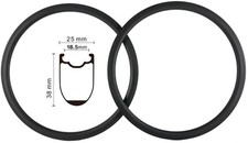 Cerchio Carbonio 38mm 25mm Tubeless Bici Strada Freno a Disco/V Freno Cerchi 18/20/21/24 Fori