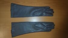 Guanti in pelle lunghi da donna, grigio scuro, taglia 8.5