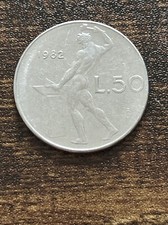 1982 Italy 50 Lire Lira Actual