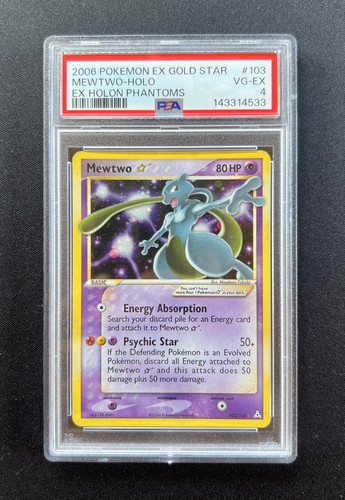 Pokémon card mewtwo gold star - card,