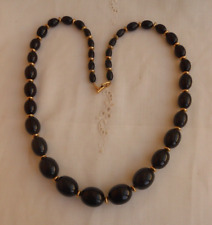 COLLANA firmata NAPIER  sfere ovali in lucite nere a scalare