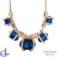 Collana donna oro cristalli