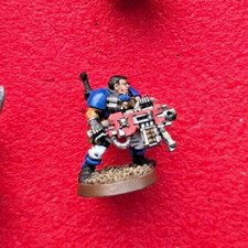 SPACE MARINE SCOUT HEAVY BOLTER ULTRAMARINE OOP METAL FAST ATTACK WARHAMMER 40k